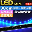 LEDテープ12連30cm 正面発光LEDテープブルー1本 防水LEDテープ 切断可能なLEDテープ as190