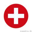 国旗コースター ワールドフラッグコースター スイス SWITZERLAND