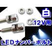 LED / ナンバーボルト(スター六角) 12V用 / 白/ホワイト / 2個セット / 互換品