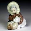LLADRO リヤドロ 陶器人形 エスキモー　子熊 リヤドロ（Lladro リアドロ 陶器人形 置物） 子供 エスキモーと仔熊