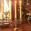3灯ピッコロ 燭台 キャンドルスタンド キャンドルホルダー クリスマス 真鍮製品金色 ブラス イタリア製アンティーク調雑貨
