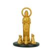 寺院霊園用仏像 仏像 観音菩薩 台付「うるおい」金色 高岡銅器 合金製 紙箱入
