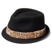 イーケーバイニューエラ ハット ザ トリルビー ウール アニマルファーバンド ブラック ゴールド EK by New Era Hat The Trilby Wool Animal Fur Band Black Gold