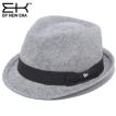 イーケーバイニューエラ ハット ザ トリルビー グレー ブラックグログランバンド シルバー EK by New Era Hat The Trilby Gray Black Grosgrain Band Silver