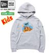 セサミストリート×ニューエラ キッズ スウェット フーディー クッキーモンスター フラッグロゴ グレー Sesame Street×New Era Kids Hoodie Cookie Monster