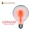 「AMEDAMA」イチゴレッド LED電球 E26 G95 カラー フィラメント LED 赤色 レッドボール型 FLDC-G95/R