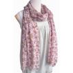 (ポイント還元 7％)スカーフ 大判 ストール(レディース)コットン 植物柄 ボタニカル(ピンク)襟元 冷え 防寒 対策 ギフト 190cm
