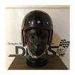 【DBMS オリジナル】ROCKET MASTER BLACK (内装：レッドサテン , バイザー用スナップボタン：あり) UK復刻ヘルメット