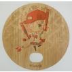 木製うちわ　デフォたん（ユニフォーム赤）