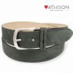 ATHISON イタリー製ベルト ヌバック/牛革 チョコ茶 メンズベルト