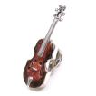 ピンブローチ ラペルピン シルバー925 楽器 バイオリン エナメルあり イタリア製 サツルノ メンズ レディース プレゼント ギフト