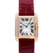 カルティエ Cartier タンク アングレーズ SM ベゼルダイヤ WT100013 シルバー文字盤 中古 腕時計 レディース