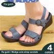 【完売】リゲッタ サンダル レディース ウェッジソール おしゃれ デニム 調 ベルクロ sandal