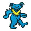 ワッペン アイロン DEAD BEAR デッドベア キャラクター ブルー 動物 クマ デザイン ワッペン  アップリケ わっぺん アイロンで簡単貼り付け