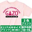 オリジナルで作るTシャツ印刷 中サイズ2色プリント 製作枚数10〜19枚