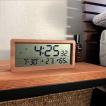 デジタル 目覚まし時計 おしゃれ  置時計 アラームクロック スタイリッシュ 天然木製  高級感 温度計付き ベッドルーム リビング 持ち運び便利 電池式