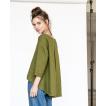 not PERFECT LINEN | Washed linen cropped front top LEAF in moss green