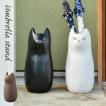 傘立て 猫 ねこ 陶器製 フラワーポット 花瓶 スリム 玄関  アンブレラスタンド