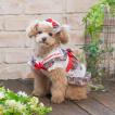 春夏【きゃんナナ】タータンチェックセーラーカラーワンピース　SS-Lサイズ 小型犬　犬服