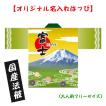 国産法被（名入れ・大人用）富士山はっぴ 緑 男女兼用　☆おまけ付・送料無料