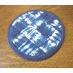 藍染めコースター　リバーシブル・丸型　直径約１１センチ　ネコポス利用で送料安く出来ます。藍染めコースター丸型リバーシブル　素材：コットン