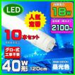 LED蛍光灯 40w形 120cm 昼光色 直管LED照明ライト グロー式工事不要G13 t8 40W型 10本セット 送料無料