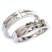 幅広 クロス シルバー ペアリング ダイヤモンド ペア2本セット 結婚指輪 マリッジリング SV925 ダイヤ ストレート カップル 絆 記念日 プロポーズ