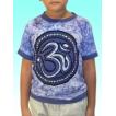 （120サイズ） 子供用インドのTシャツ・オームのバティック FU-KD-TS2