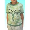 （120サイズ） 子供用インドのTシャツ・仏陀の目のバティック FU-KD-TS3