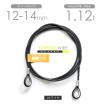 PVC被覆ワイヤ 12-14mm(6x24 JISメッキ) カット販売 両端加工 PVC被覆ワイヤ 12-14mm(6x24 JISメッキ) カット販売 両端加工