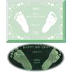 １歳記念足形ガラスプレート（ハート）/１歳記念、誕生日のお祝いに赤ちゃんの手形足形をガラスプレートにエッチング/ベビーの成長記録に、内祝い、プレゼント
