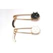 猫 ねこ ネコ クリップ 尻尾が動く 猫クリップ ブローチ スカーフクリップ ベース 素材 Shareki cat-clip