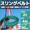 スリングベルト 4m 幅50mm 使用荷重2t 玉掛け 帯 ベルトスリング 繊維ベルト 吊り具 クレーン 建設 船舶 運搬 土木