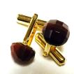 パワーストーン　カフス　レッドタイガーアイ　ゴールド