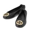 トリーバーチ TORY BURCH バレーシューズ #6.5/JP約23.5cm フラットシューズ/パンプス 50008606-051 ブラック×ゴールド トリバーチ ブランド