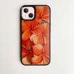 iPhone 13 mini ウッドケースカバー ウッドパネルカバー 木目素材 プルメリアの花 アロハ 衝撃吸収 スマホケース ハワイアン 南国フラワー