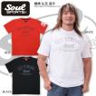 Tシャツ SOUL SPORTS メッセージ ロゴ プリント 半袖 ソウル ホワイト/ブラック/レッド njpw