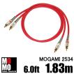 モガミ（ MOGAMI 2534 ）赤　RCAオーディオケーブル　6.0ft (1.83m)　 赤白ペア