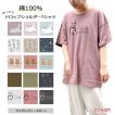 tシャツ レディース 半袖 綿 ドロップショルダー ネコ 犬 テディベア パンダ クマ ゆうパケット2点まで可