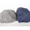 サナ・ハスタカラ　コットンファブリックベレー（ホワイトブラック　ブルー）手織りのコットンを使ったベレー帽（フェアトレード商品）