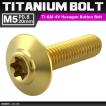 64チタンボルト M5×20mm P0.8 頭部径12mm テーパー ホールヘッド トルクス穴 ワイドフランジ ゴールドカラー 1個 JA1100