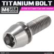 64チタンボルト M6×20mm P1.0 テーパーヘッド ワッシャー組込 六角穴付き キャップボルト シルバーカラー 1個 JA153