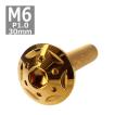 ボタンボルト M6×30mm P1.0 スターホールヘッド ステンレス ゴールド 1個 TR0237