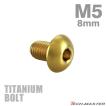 チタンボルト M5×8mm P0.8 トラスヘッド 六角穴付き ゴールドカラー 1個 JA582
