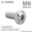 ブレーキディスク ローターボルト M8×20mm P1.25 ヤマハ用 スターヘッド ステンレス シルバーカラー TD0020