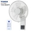 壁掛け扇風機　リモコン付き 微風  ロングコード約2.1m 8時間オートオフタイマー 30cm壁掛け扇 サーキュレーター 送風機 フルリモコン式 YUASA　YTW-383DFR-W