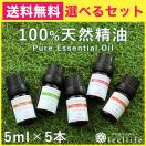 アロマオイル 精油 セット 5ml 5本 選べる 加湿器 ラベンダー 遮光瓶 精油セット レモン ティートリー pb 