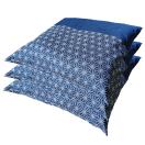 座布団カバー 55 59 ３枚組 しじら麻 ブルー 約 ５５×５９ ｃｍ...