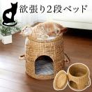 猫ちぐら ベッド付き猫ちぐら 天然素材 猫ベッド 2段ベッド 猫用つぐら 稚座 gws 