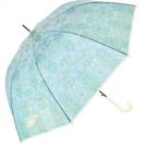 三国 60cm ジャンプ式 雨傘 TPU-Umbrella 花文様 ラッコ アクア...
